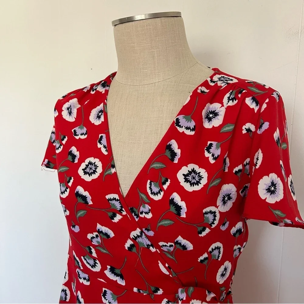 J. Crew Printed‎ wrap dress Poppy Lilac Multi Size 0